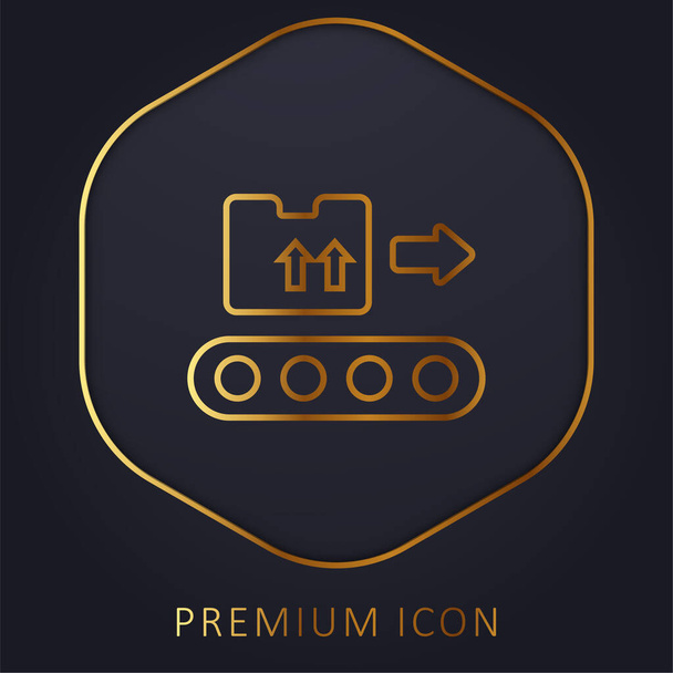 Scatola linea dorata logo premium o icona - Vettoriali, immagini