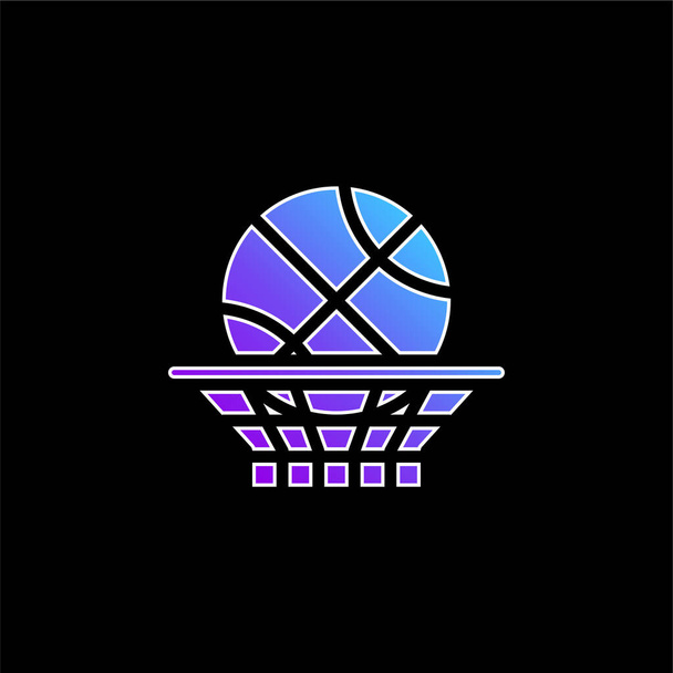 Icône vectorielle dégradé bleu basket-ball - Vecteur, image