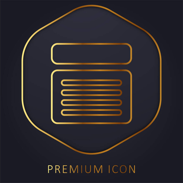 Artículo logotipo o icono de la prima de línea dorada - Vector, imagen