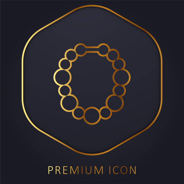 Beads golden line premium logo or icon - Vector, Image