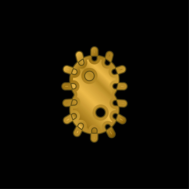 Βακτήρια επιχρυσωμένο μέταλλο εικονίδιο ή το λογότυπο διάνυσμα - Διάνυσμα, εικόνα
