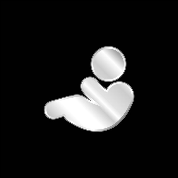 icône métallique argentée Baby Boy - Vecteur, image