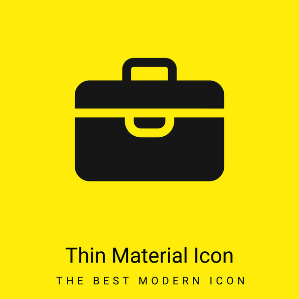 Maletín mínimo icono de material amarillo brillante - Vector, Imagen