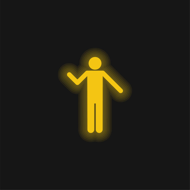 Silueta básica amarillo brillante icono de neón - Vector, imagen