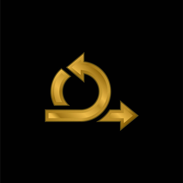 Agile gold plated metalic icon or logo vector - Vector, Image