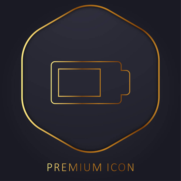 Batería casi completa línea dorada logotipo premium o icono - Vector, imagen