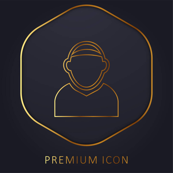 Bald Male Avatar golden line premium logo or icon - Vector, Image