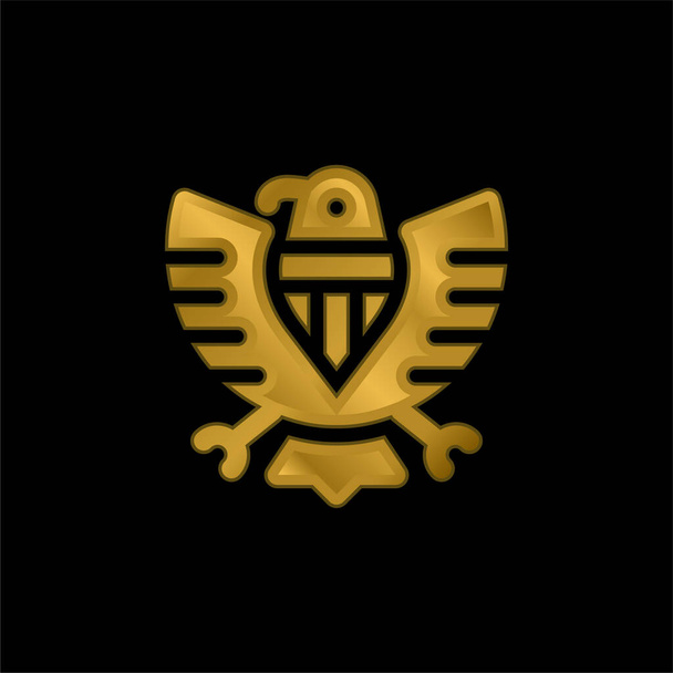 Icono metálico chapado en oro americano o vector de logotipo - Vector, imagen