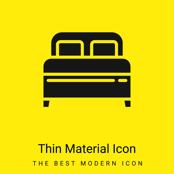 Ágy minimális fényes sárga anyag ikon - Vektor, kép