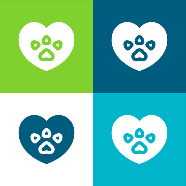 Animal Rights Flat conjunto de iconos mínimo de cuatro colores - Vector, Imagen