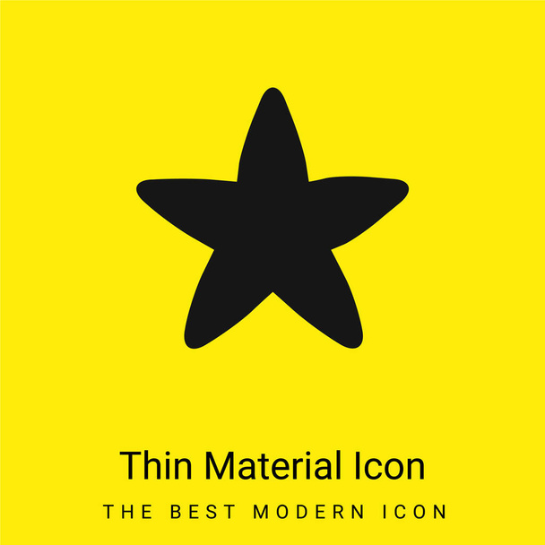 Black Rounded Star minimal bright yellow material icon - Vector, Image