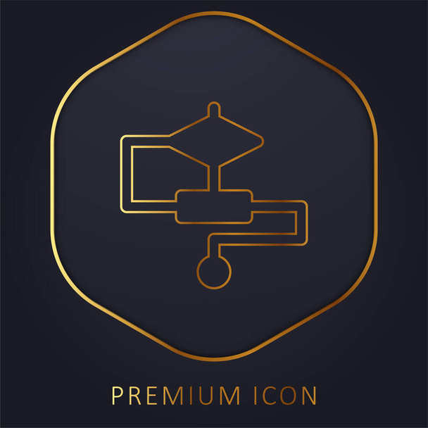 Algoritmo línea dorada logotipo premium o icono - Vector, imagen