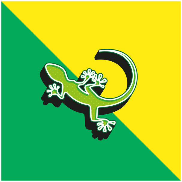 Logo vectoriel 3D moderne vert animal et jaune - Vecteur, image