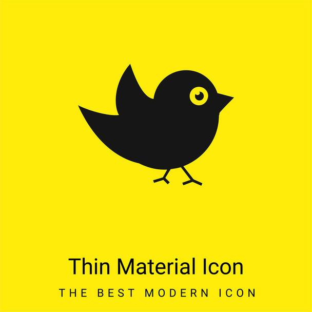 Musta lintu minimaalinen kirkkaan keltainen materiaali kuvake - Vektori, kuva