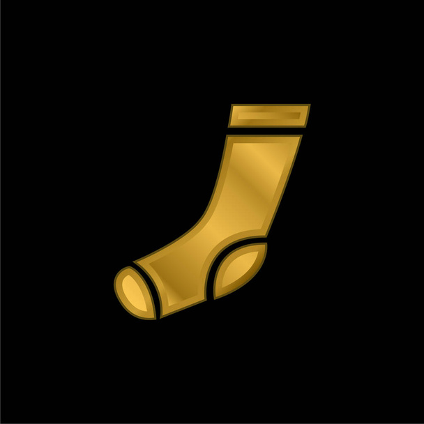 Athletic Sock gold plated metalic icon or logo vector - Vector, Image