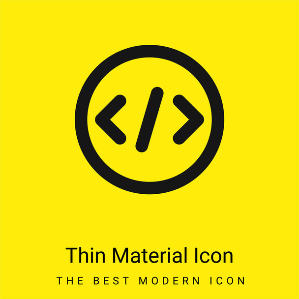 Bracket minimal bright yellow material icon - Vector, Image