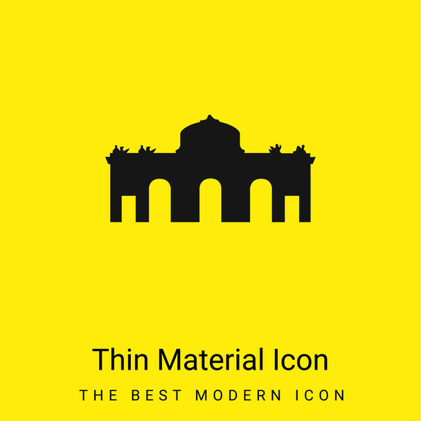 Alcala Gate Španělsko minimální jasně žlutá ikona materiálu - Vektor, obrázek