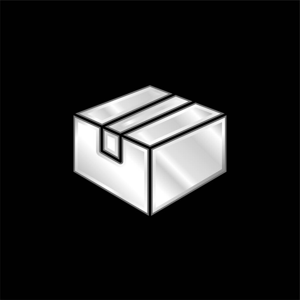 Krabička postříbřená kovová ikona - Vektor, obrázek