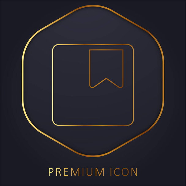 Könyvjelző arany vonal prémium logó vagy ikon - Vektor, kép