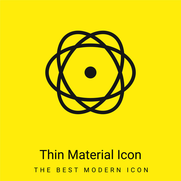 Atom Variant minimal bright yellow material icon - Vector, Image