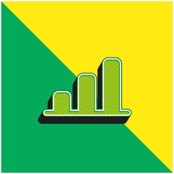 Analytics Verde e amarelo moderno logotipo do ícone do vetor 3d - Vetor, Imagem