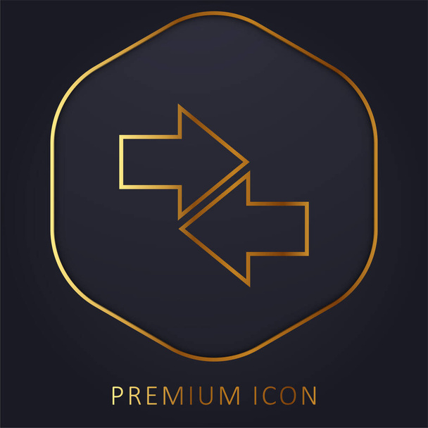 Стрелки золотая линия премиум логотип или значок - Вектор,изображение