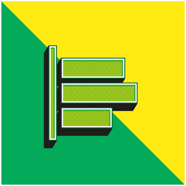 Alinear izquierda verde y amarillo moderno logotipo del icono del vector 3d - Vector, Imagen