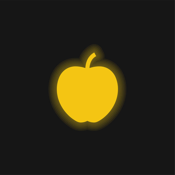 Jabłkowy żółty świecący neon ikona - Wektor, obraz