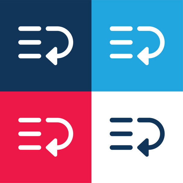 Conjunto de iconos mínimo de cuatro colores inferior azul y rojo - Vector, Imagen