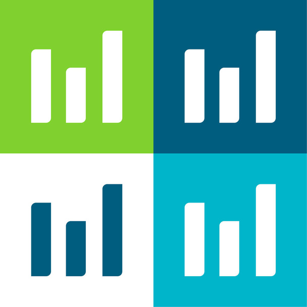 Gráfico de barras para negocios plana de cuatro colores mínimo icono conjunto - Vector, imagen