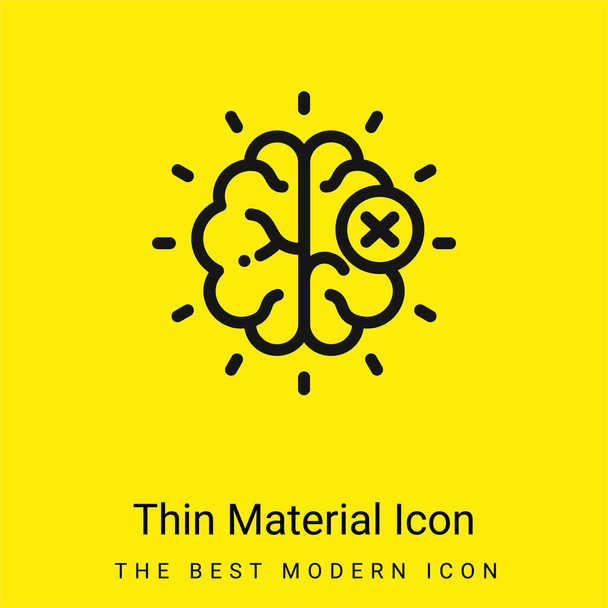 Agy minimális fényes sárga anyag ikon - Vektor, kép