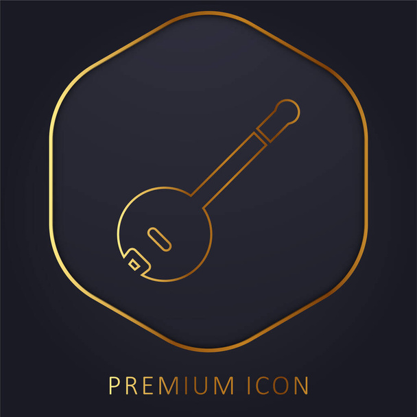 Banjo golden line premium logo or icon - Vector, Image