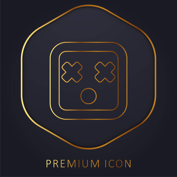 Blind Square Face arany vonal prémium logó vagy ikon - Vektor, kép
