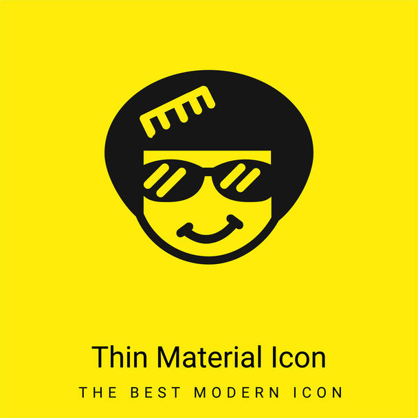 Afro mínimo icono de material amarillo brillante - Vector, Imagen