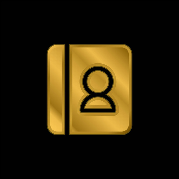 Agenda oro placcato icona metallica o logo vettoriale - Vettoriali, immagini