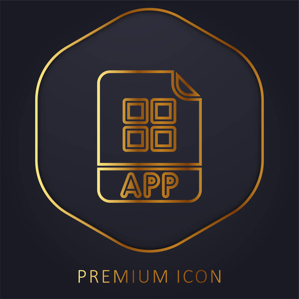 App linha dourada logotipo premium ou ícone - Vetor, Imagem
