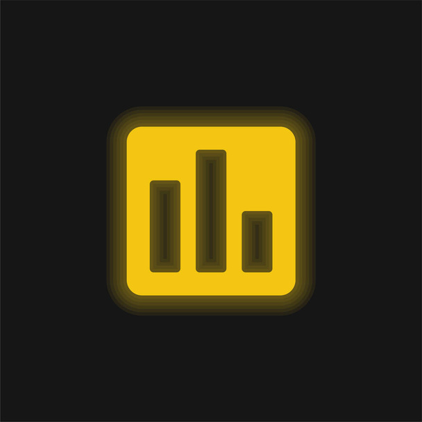 Analytiikka keltainen hehkuva neon kuvake - Vektori, kuva
