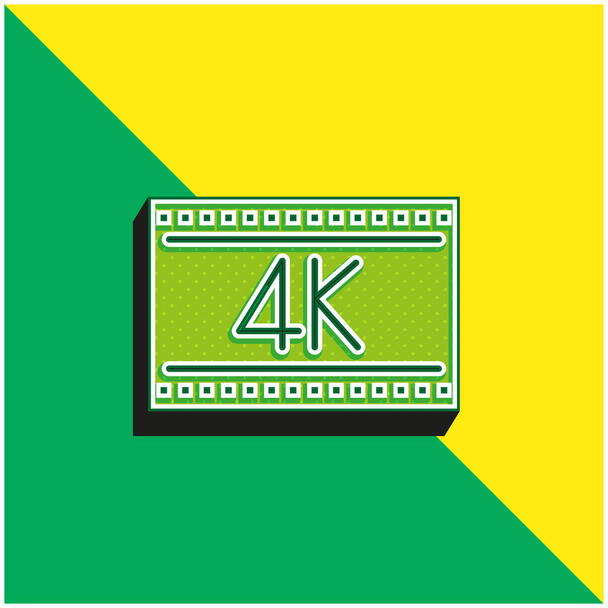 4k Πράσινο και κίτρινο σύγχρονο 3d διάνυσμα εικονίδιο λογότυπο - Διάνυσμα, εικόνα
