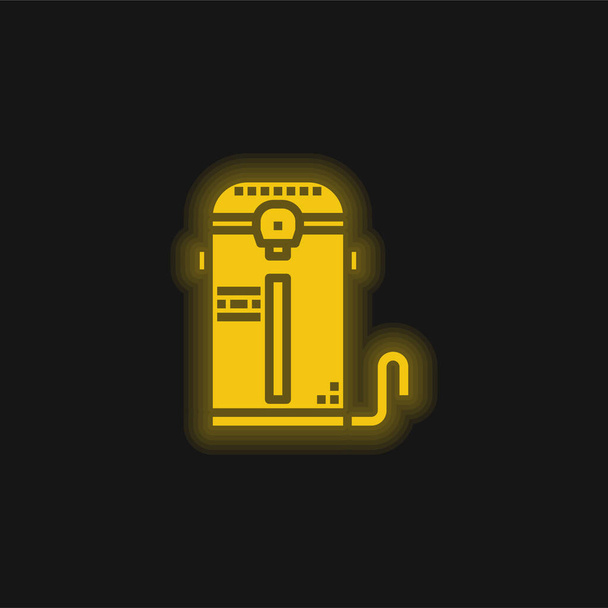 Chaudière jaune brillant icône néon - Vecteur, image