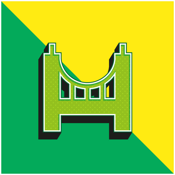 Most Zelená a žlutá moderní 3D vektorové logo ikony - Vektor, obrázek