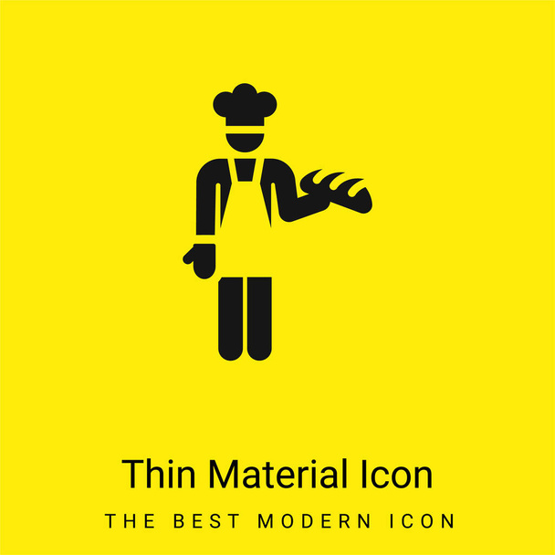Baker minimální jasně žlutý materiál ikona - Vektor, obrázek