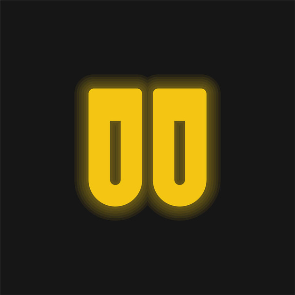 Krevní test žlutý zářící neon ikona - Vektor, obrázek