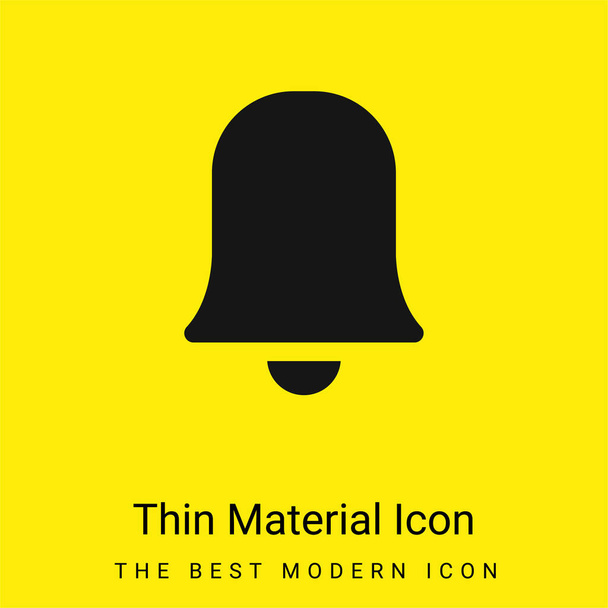 Alarm Black Filled Bell Symbol minimal bright yellow material icon - Vector, Image
