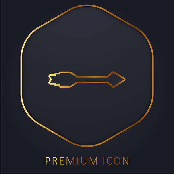 Стрелка золотая линия премиум логотип или значок - Вектор,изображение