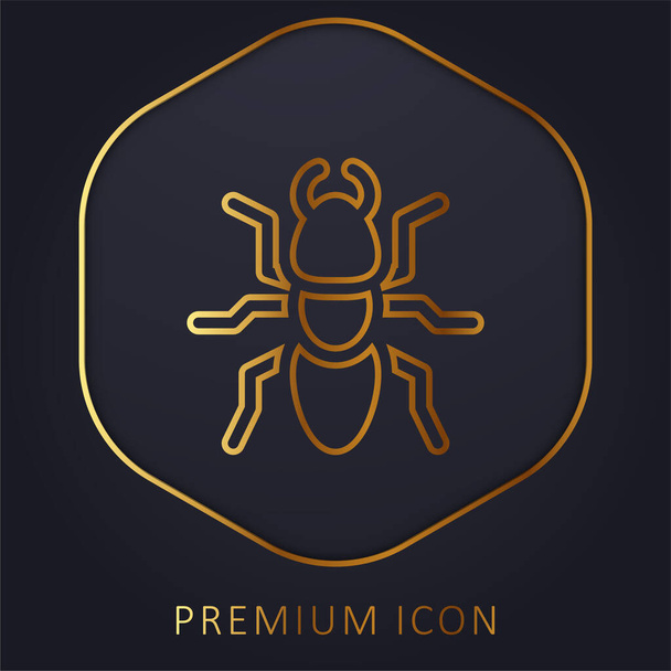 Μυρμήγκι χρυσό λογότυπο γραμμή πριμοδότηση ή εικονίδιο - Διάνυσμα, εικόνα