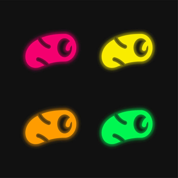 Tętnica cztery kolor świecący neon wektor ikona - Wektor, obraz