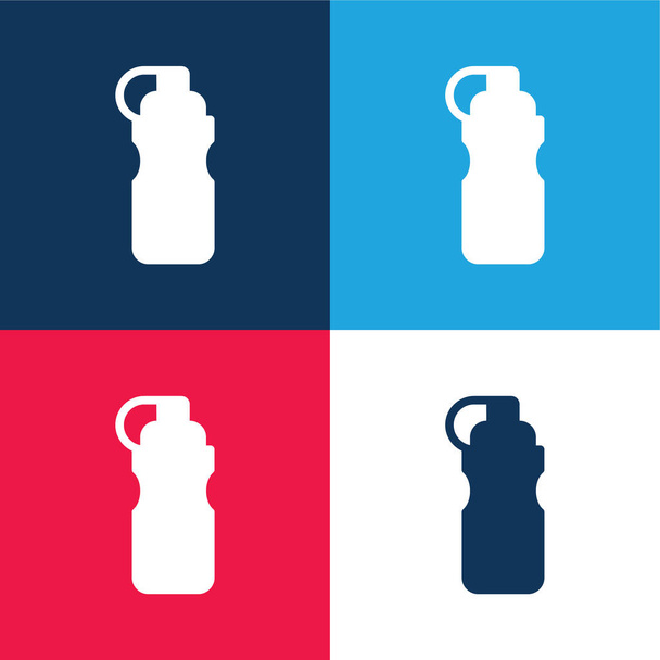 Пляшка синього і червоного чотирьох кольорів мінімальний набір піктограм
 - Вектор, зображення