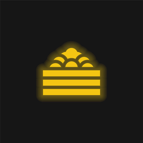 Ball Pool žlutá zářící neonová ikona - Vektor, obrázek