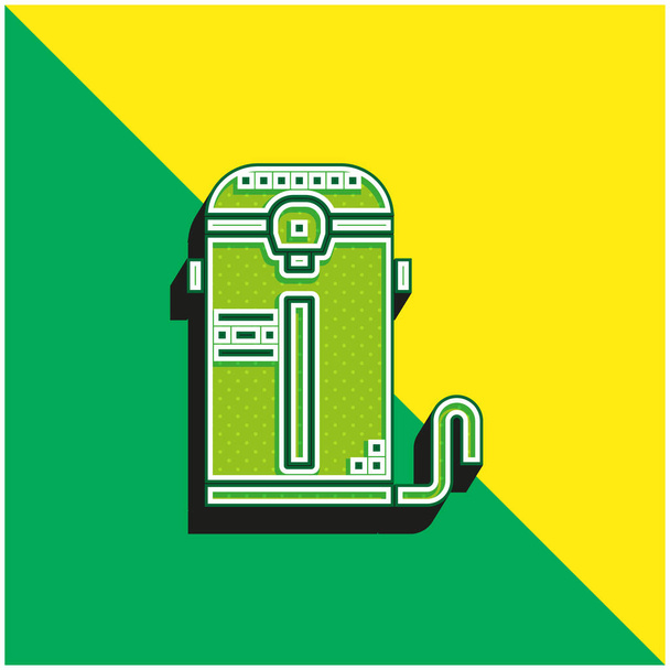 Λέβητας Πράσινο και κίτρινο σύγχρονο 3d διάνυσμα εικονίδιο λογότυπο - Διάνυσμα, εικόνα