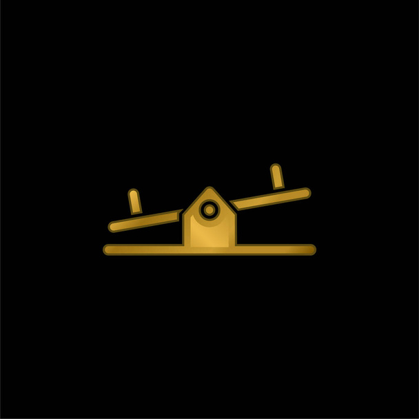 Балансир золотий металевий значок або вектор логотипу
 - Вектор, зображення